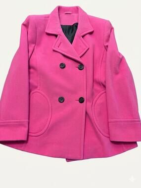 Collection By Gallery Large Peacoat Women’s Pink Wool Lined Double Breasted